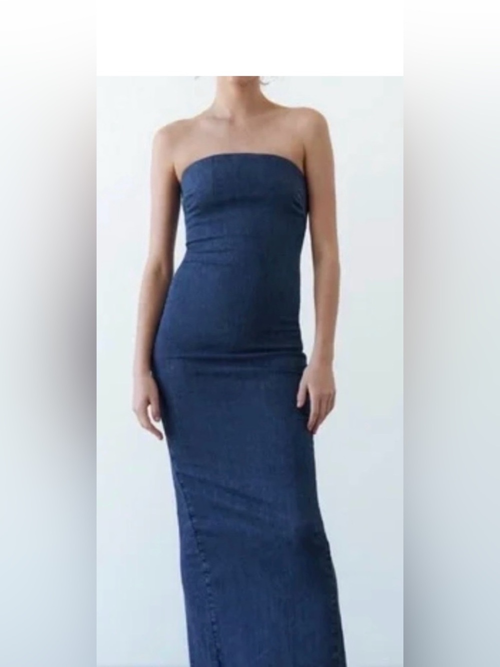 Zara Strapless Dark Blue Maxi Dress